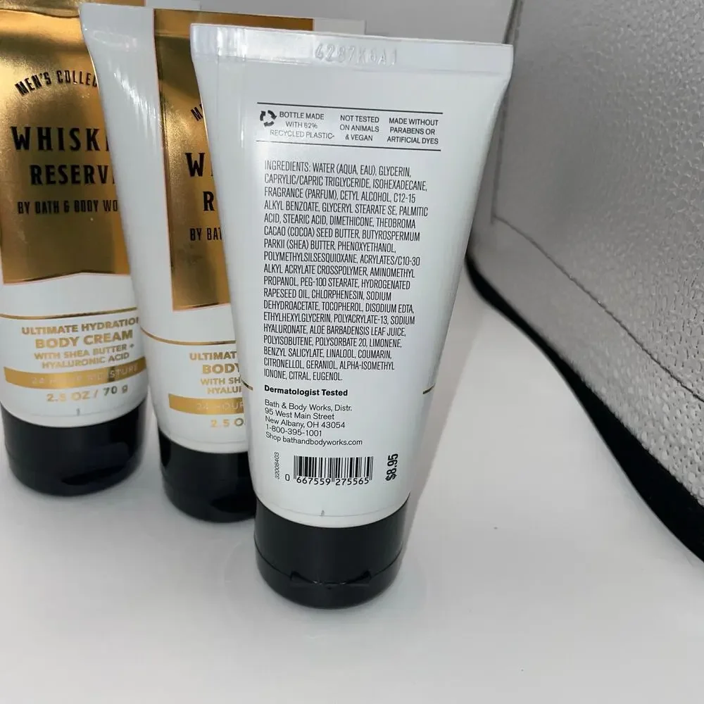 Bath & Body Works Whisky Reserve Mens Body Cream 2.5 oz Travel Size Lot 3 BBW